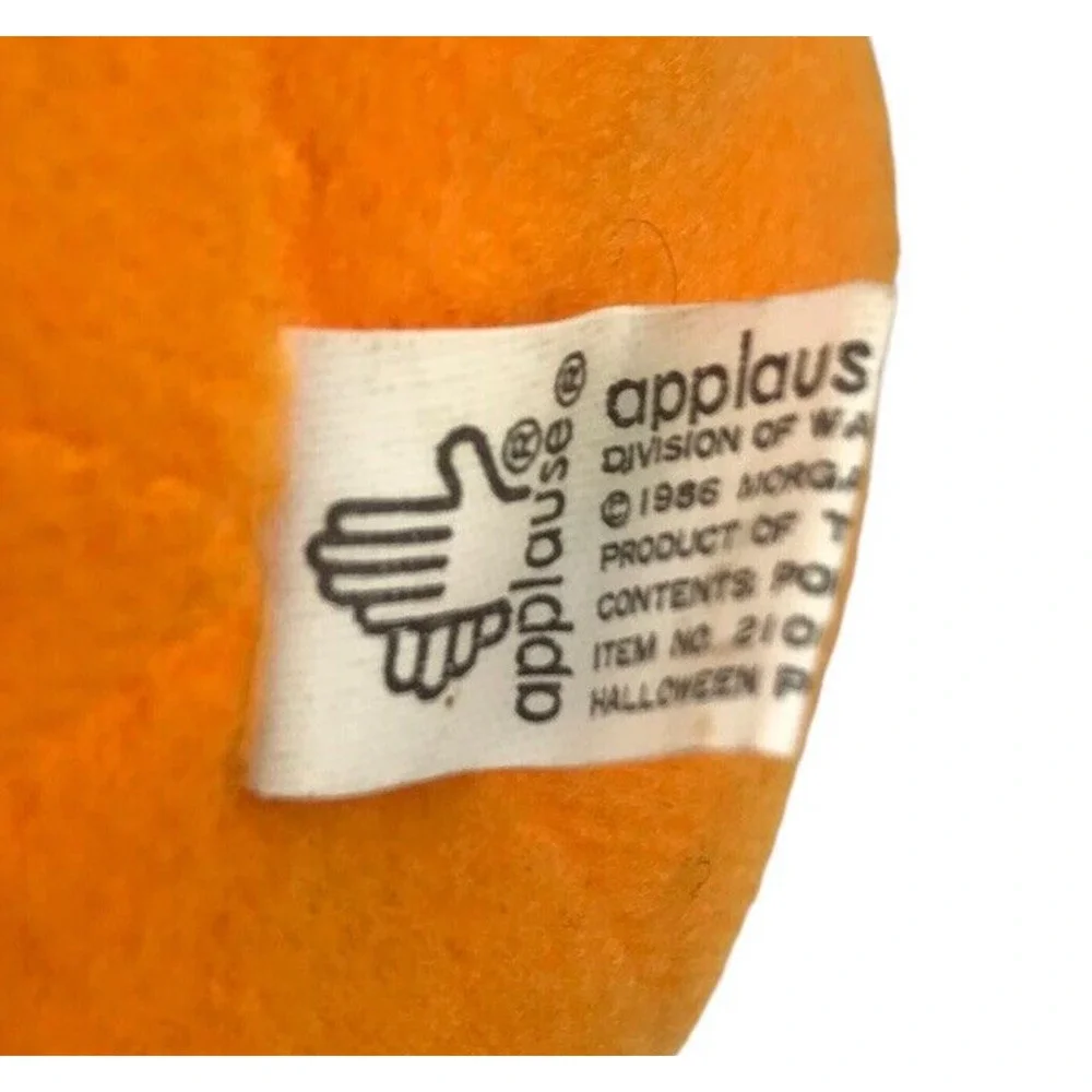 Applause 1986 Halloween Pop Up Pumpkin Plush Bat Jack-O-Lantern Stuffed Vintage